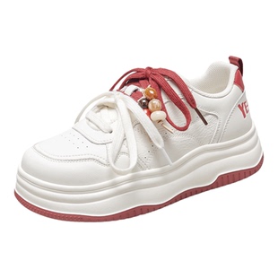 意尔康女鞋2026春季小白鞋厚底运动休闲百搭小个子板鞋面包单鞋