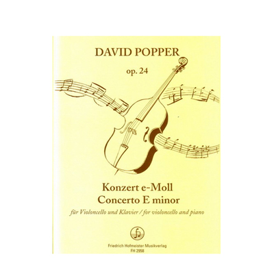 波帕尔 大提琴协奏曲E小调 op24 大提琴和钢琴 霍夫曼斯特原版乐谱书 Popper David KONZERT E MOLL for Cello and Piano FH2958