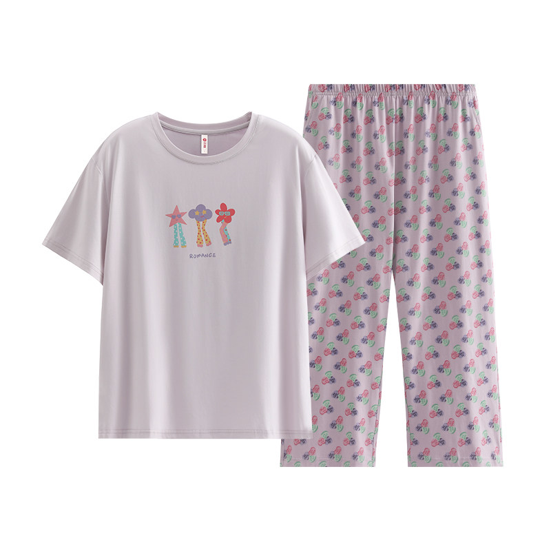 芬腾女士夏季纯棉外穿家居服套装