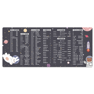 可爱快捷键办公桌垫超大INS女电脑键盘鼠标垫软个性小清新桌面垫