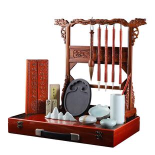 梅林笔庄文房四宝高档精品套装毛笔专业级全套书法笔墨纸砚成人国画毛笔商务文化礼品初学者文房用品毛笔架