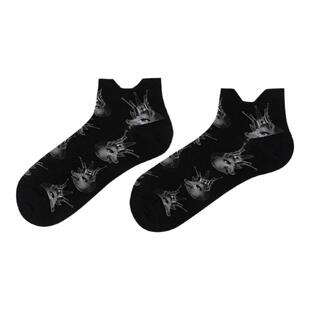 Neuink猪加索联名秋冬新款抽象猪猪搞怪黑色透气篮球运动短袜男女