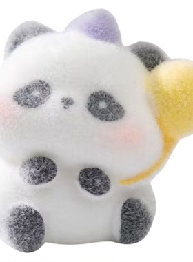 微景观植绒小熊猫萌粒造景摆件