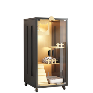 猫别墅家用室内超大空间豪华木质全景玻璃猫舍猫咪屋柜带厕所一体