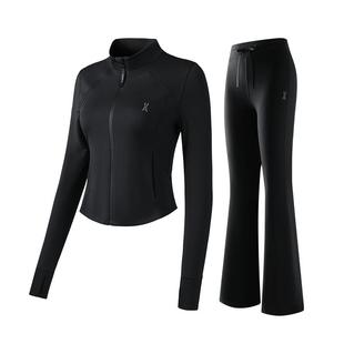 安欧兔【冰绷带】修身防晒衣套装女 春季速干排汗运功服健身服