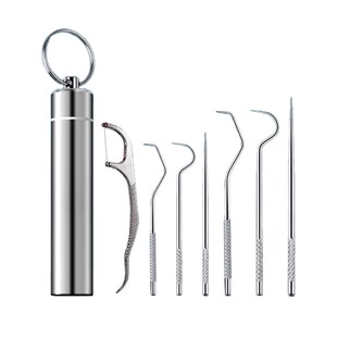 不锈钢剔牙勾针超细牙签随身携带钩剃掏挑神器钛合金专用工具结石