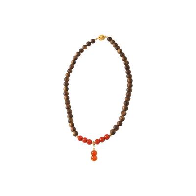 好事花生沉香南红双圈手串