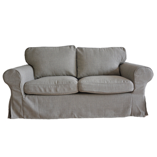 定做爱克托双人沙发套亚麻白两人全包防尘罩替换沙发套小红书特卖