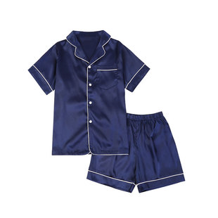 女童睡衣春秋真丝绸青少年家居服套装儿童睡衣夏季冰丝亲子母女装