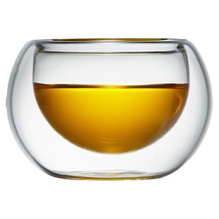 美斯尼玻璃茶杯双层防烫加厚品茶杯家用喝杯子功夫主人小茶杯茶具