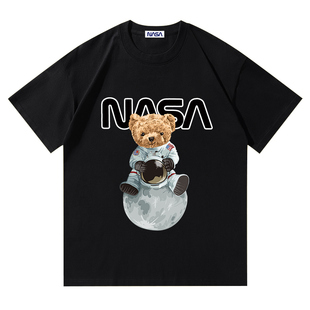 NASA STUSY美式高街2025新款夏装男款上衣服情侣潮牌男士短袖T恤