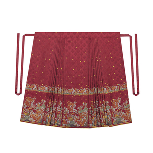 有余织造司原创童装2025新款汉服织金马面裙国风女童过年红色套装