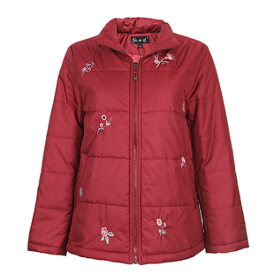 中老年品牌女装2025冬装新款妈妈冬季保暖棉衣外套红色喜庆棉服女