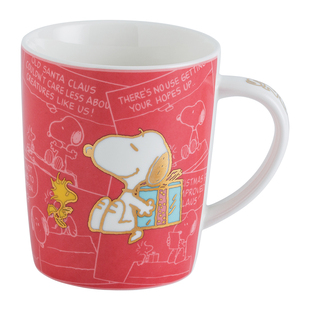 Snoopy史努比卡通马克杯描金陶瓷杯水杯家用沙拉碗餐盘喝水杯子