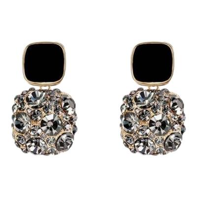 925银针高级感黑色耳环纯银耳针