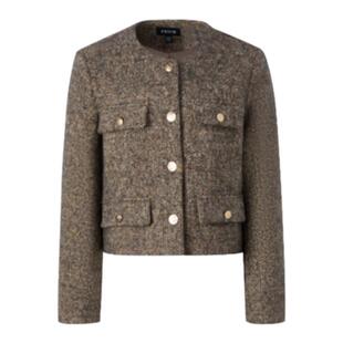 PRICH气质小香风短款西装冬季新款时尚减龄单排扣长袖外套女