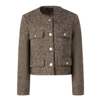 PRICH气质小香风短款西装冬季新款时尚减龄单排扣长袖外套女