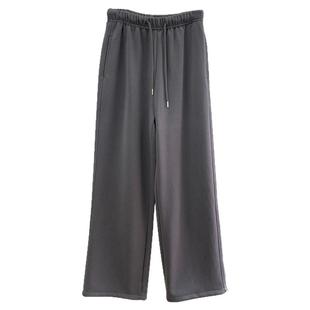 清仓特价 可直筒可束脚休闲裤女秋季新垂顺松紧腰阔腿裤运动卫裤