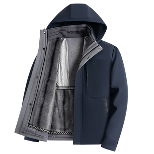 罗蒙商务休闲羽绒服男90%绒子含量可拆卸内胆加厚保暖外套爸爸装