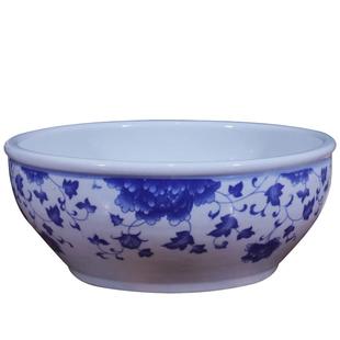 陶瓷和面盆加厚老式家用景德镇手工带盖不粘活面发面盆厨房洗菜盆