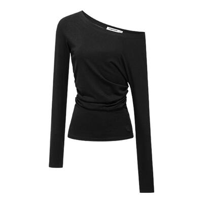 CLIMAXVISION斜肩长袖T恤