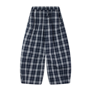 MUCMUKN【解构格纹】松弛柔软棉潮牌弯刀休闲裤防蚊男女童26夏新