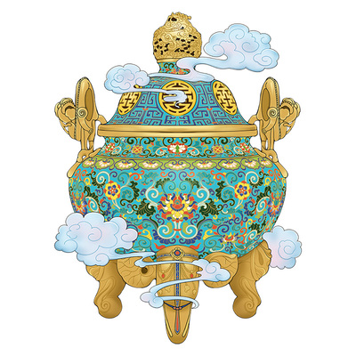 陶瓷系列古董修复3D立体造景贴纸