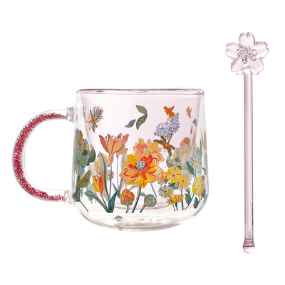 故宫紫禁花语双层玻璃杯套装