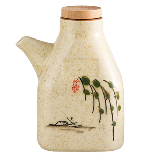 复古日式油壶商用油瓶辣椒油瓶酱油醋壶陶瓷家用厨房醋瓶调料瓶