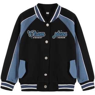 2026新款春装儿童外套春季男童春秋男孩加绒大童早春夹棉厚棒球服