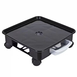 长方形花盆托盘万向轮可移动底盘垫底座塑料树脂接水盘带滚轮滑轮