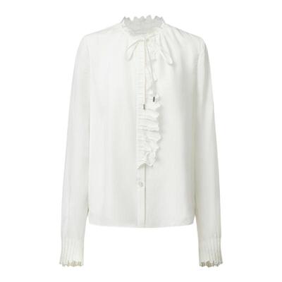 VGRASS浪漫莫代尔混纺荷叶边衬衫