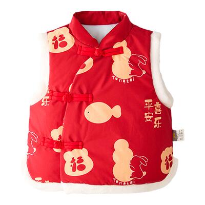 童泰儿童冬季夹棉保暖新年款马甲