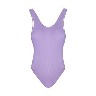 OceanMystery新款显瘦裸感温泉连体泳衣女露背小性感紫色运动泳装