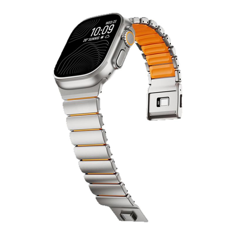 适用苹果ultra3表带ultra2磁吸全钛u3硅胶iwatchS11手表带applewatchs10专用腕带S9/S8/S7金属男士链智能新款