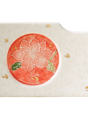 手工洒金手绘月季花香插陶瓷线香