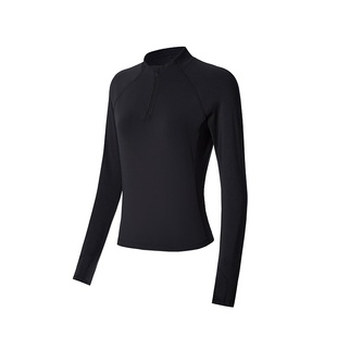 Keep长袖T恤秋冬女健身运动跑步显瘦保暖半拉链瑜健身服瑜伽上衣