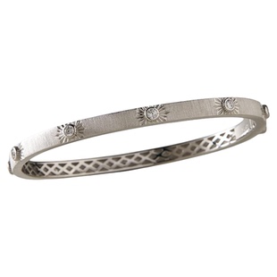 素图星芒手镯925银星芒拉丝小众设计感银镯子精致轻奢高级感手饰