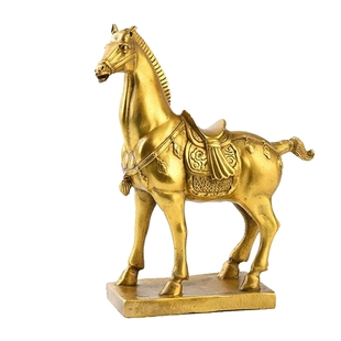 全黄铜马摆件马到成功唐马工艺品摆设招财家居中式装饰品礼品铜马