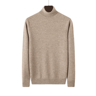 羊绒衫男100纯羊绒高领男士山羊绒针织打底羊毛衫加厚毛衣男秋冬