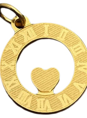 S925纯银镀黄金色圆环龙鳞吊坠