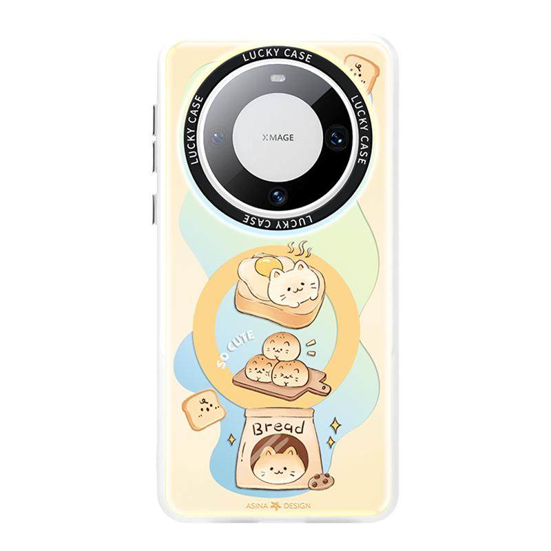 猫咪面包适用华为Mate80promax手机壳磁吸新款mate60带支架保护套mt40e高级感硅胶30全包防摔70por创意可爱