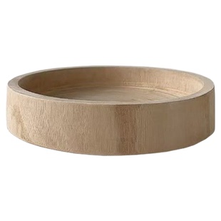 侘寂风复古木质圆形托盘实木高级感果盘点心盘民宿酒店收纳盘