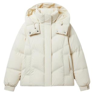 雪中飞羽绒服女短款2024秋冬新款时尚小个子A字款大学生加厚外套