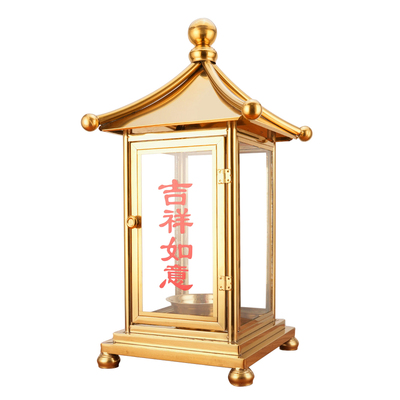四面天灯烛台灯房防风防雨玻璃蜡烛灯罩佛堂寺庙宗祠酥油添油灯