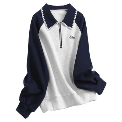 半拉链2025春季新款长袖女装卫衣