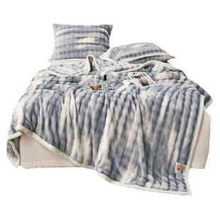 A类兔毛绒毛毯冬季办公室午睡披肩毯珊瑚绒沙发毯空调毯子床上用