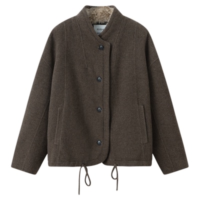 RUISHI芮时立领短款羊毛大衣外套