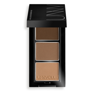 老爸评测UNNY眉粉盘三色耐水耐汗不易脱色一体盘修容女正品自然眉