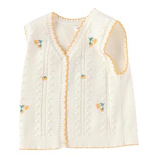 【商场同款】巴拉巴拉宝宝针织马甲女童开衫V领2025秋季新款毛衣